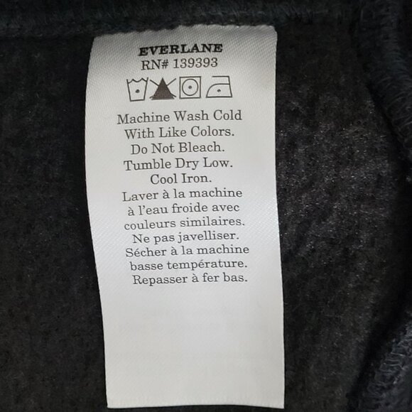 Everlane The ReNew Fleece Oversized Crew Sweater Womens Size XXS Black NWT - Picture 8 of 8